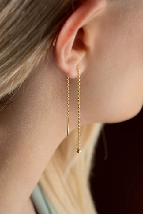 Heliophilia Silver Pendientes de Plata de Ley 925 con Circón y Baño de Oro